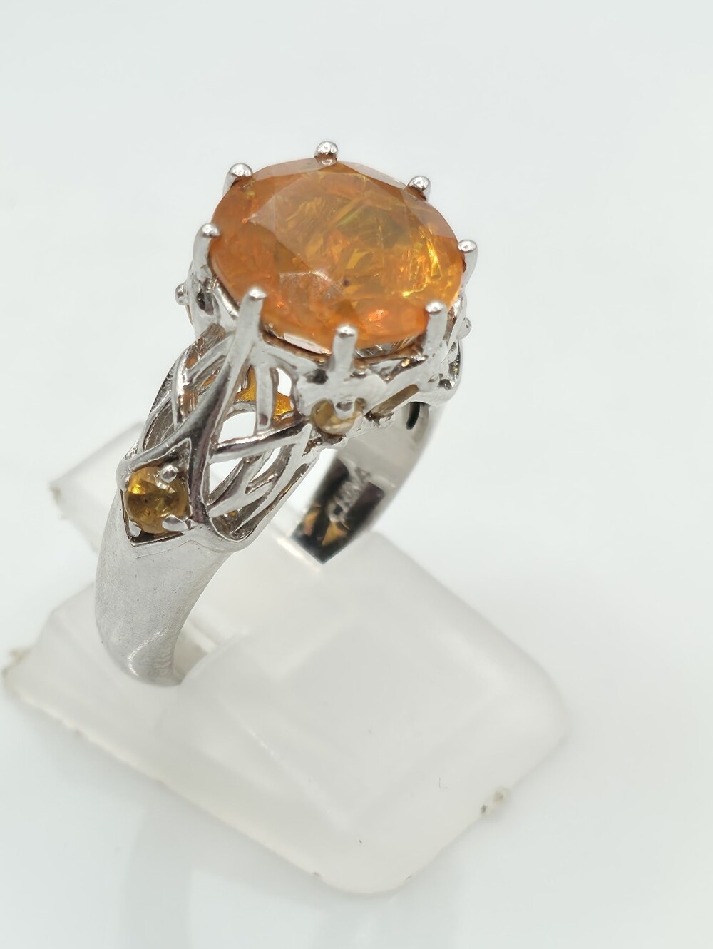 Rare Victoria Wieck Vivid Rutilated Orange Citrine Ring - Picture 4 of 10